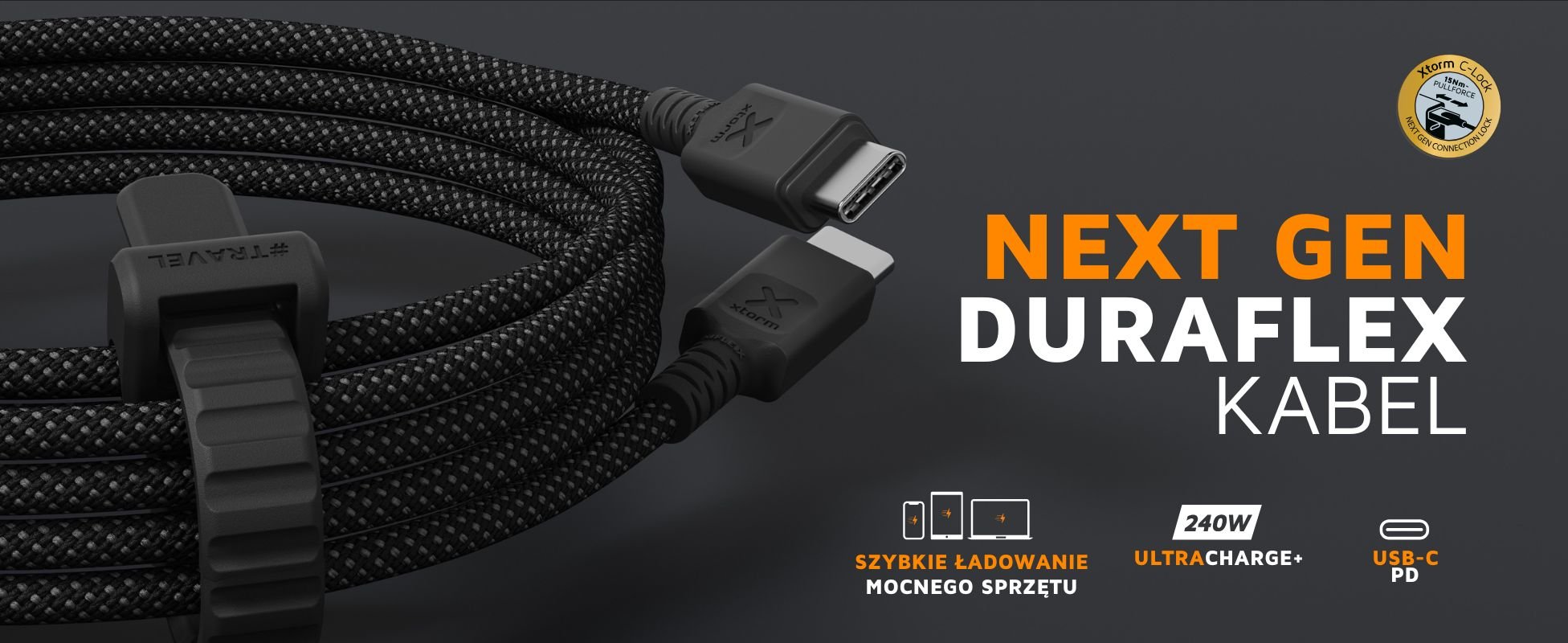 XTORM Kabel Next Gen USB-C PD Ultra 240W (1,5 m ) czarny
