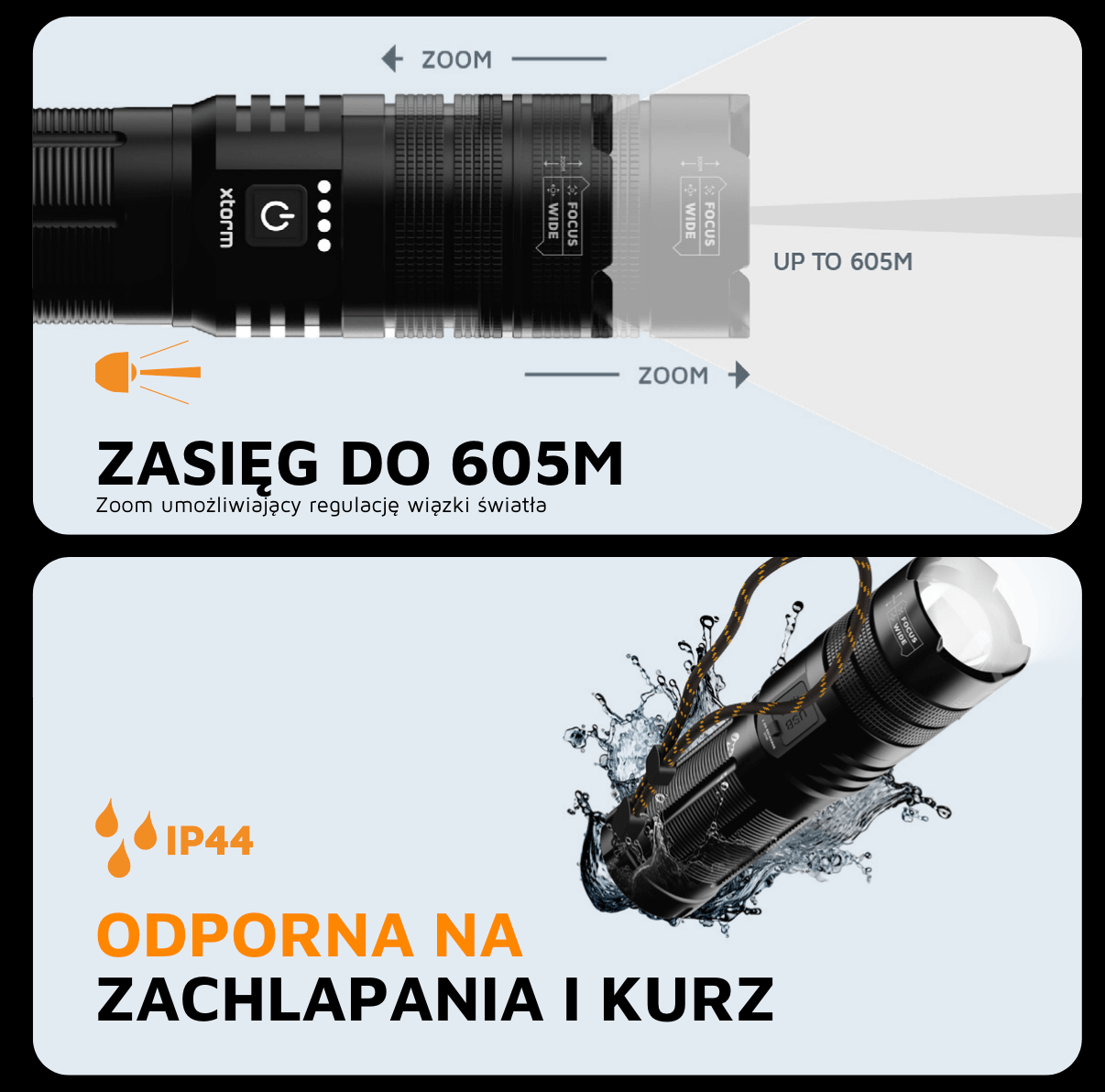 XTORM Powerbank 10.500mAh z funkcją latarki