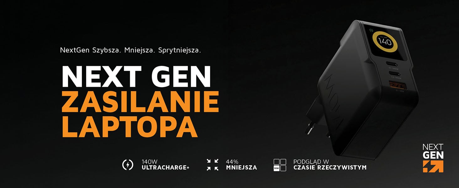 Ładowarka Xtorm 140W NextGen Wall Charger z wyświetlaczem i trzema portami