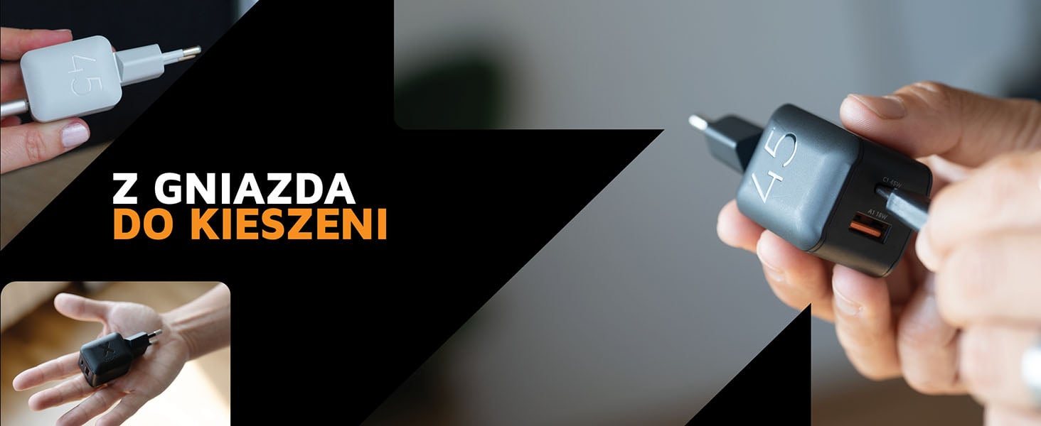 Kompaktowa ładowarka Xtorm XECNG451 zabierana z gniazdka do kieszeni