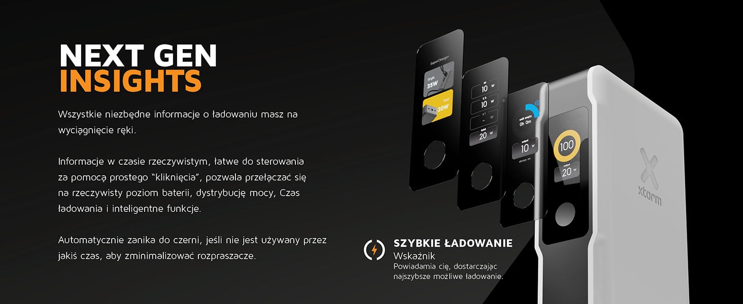 Parametry ładowania prezentowane na wyświetlaczu