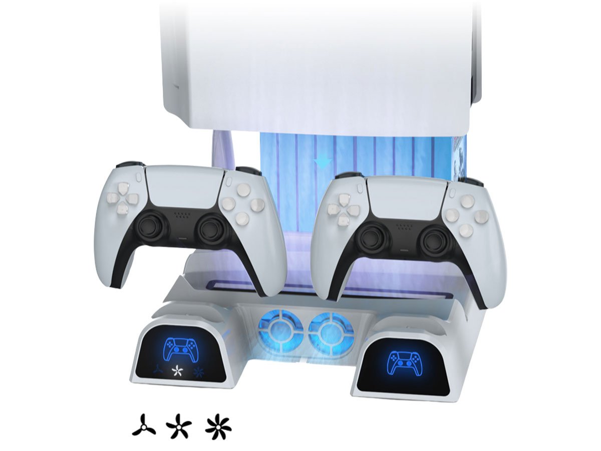 Podstawka YAXO ARCTIC BREEZE do PS5/PS5 Slim Alpine White - Efektywne chłodzenie