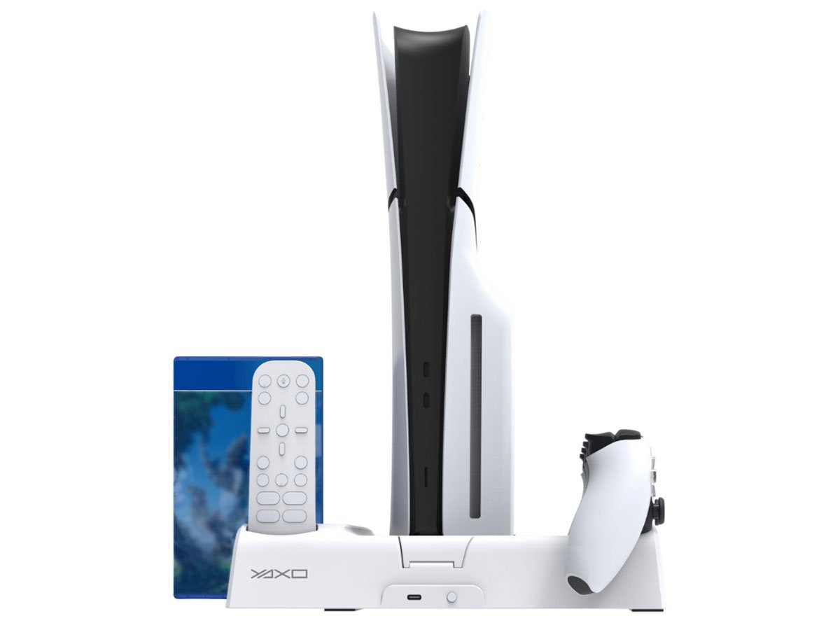 Podstawka YAXO ARCTIC BREEZE do PS5/PS5 Slim Alpine White - Nowoczesny design i podświetlenie