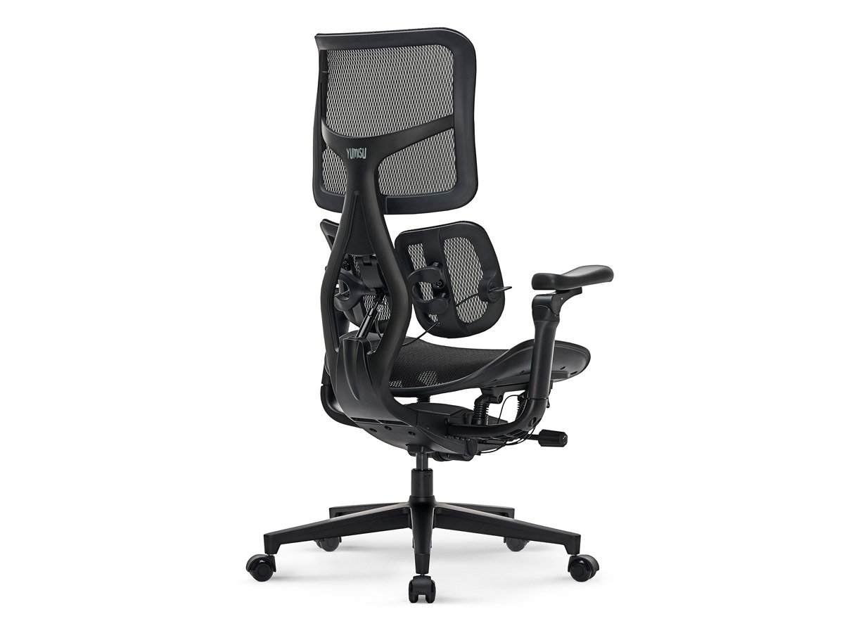 Ergonomiczny fotel Yumisu 1010 Czarny - Widok od tyłu pod kątem