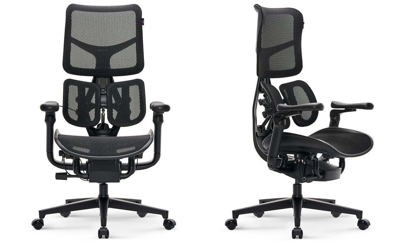 Ergonomiczny fotel Yumisu 1010 Czarny - Widok od przodu i od przodu pod kątem