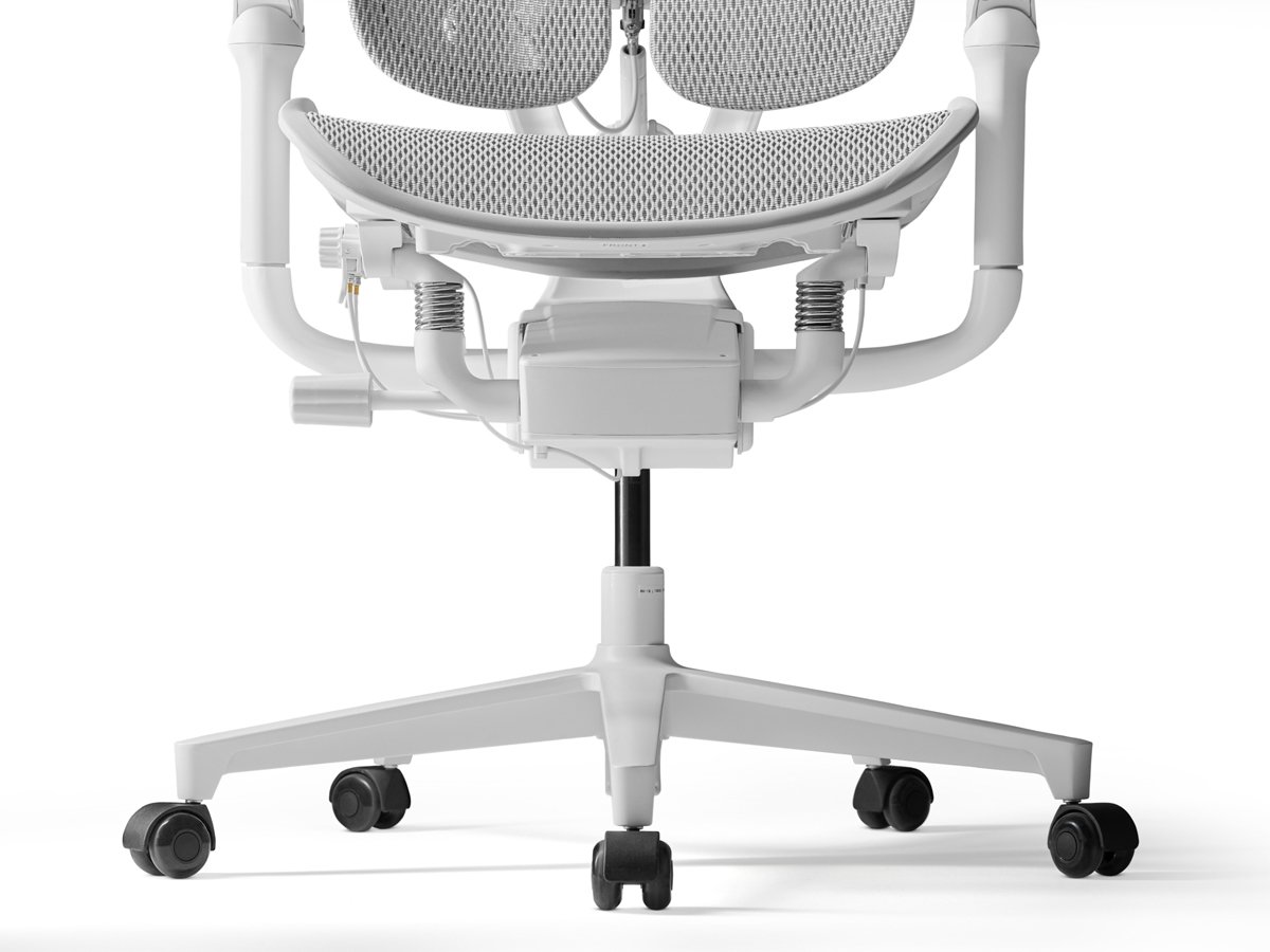 Ergonomiczny fotel Yumisu 1010 Biały - Miękkie kauczukowe kółka