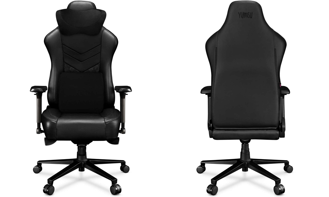 Fotel gamingowy Yumisu 2053 Real Leather Czarny