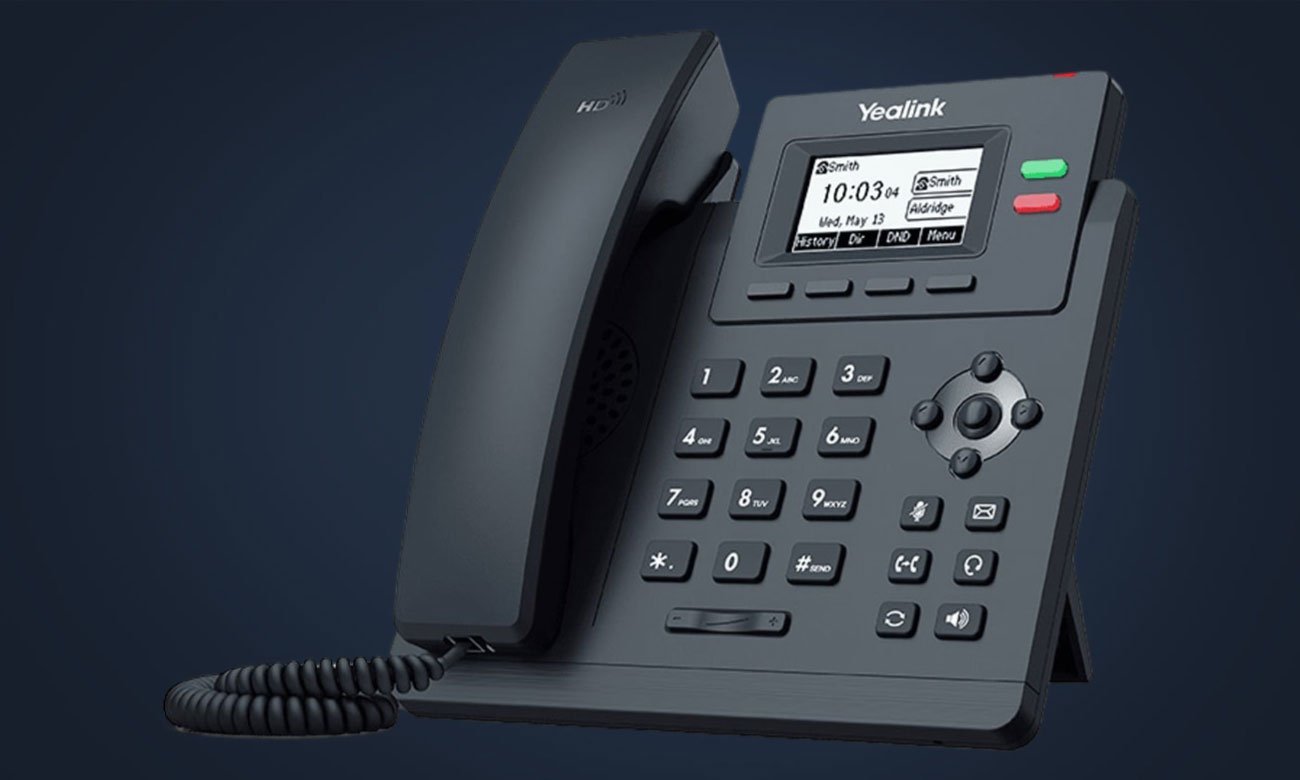 Telefon VoIP Yealink SIP-T31P - Widok ogólny, grafika z tłem