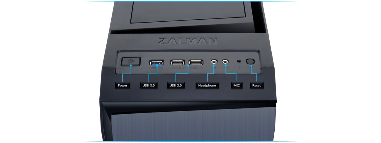 Zalman R1 czarna USB 3.0 panel sterujący USB