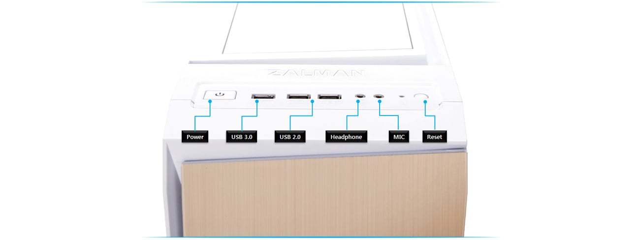 Zalman R1 biała USB 3.0 panel sterujący USB