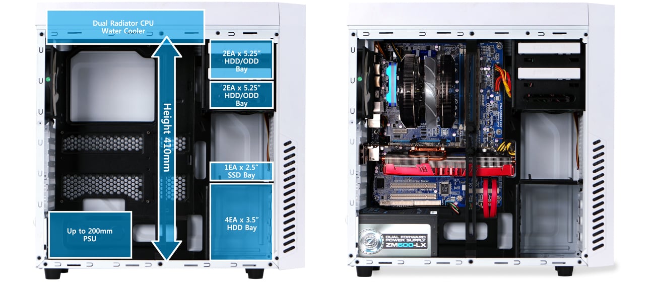 Zalman R1 biała USB 3.0 pojemne wnętrze