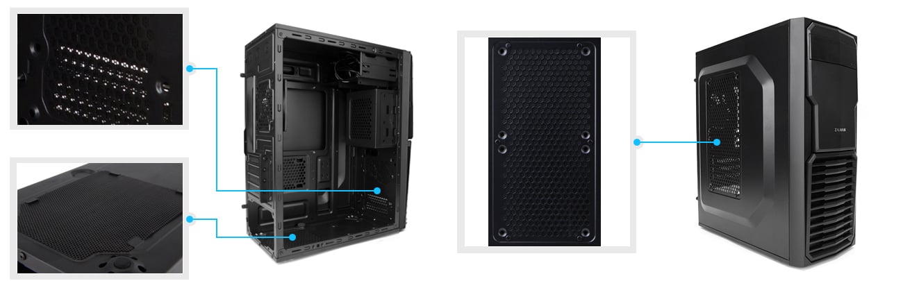 Zalman ZM-T4 Plus Filtry Przeciwpyłowe