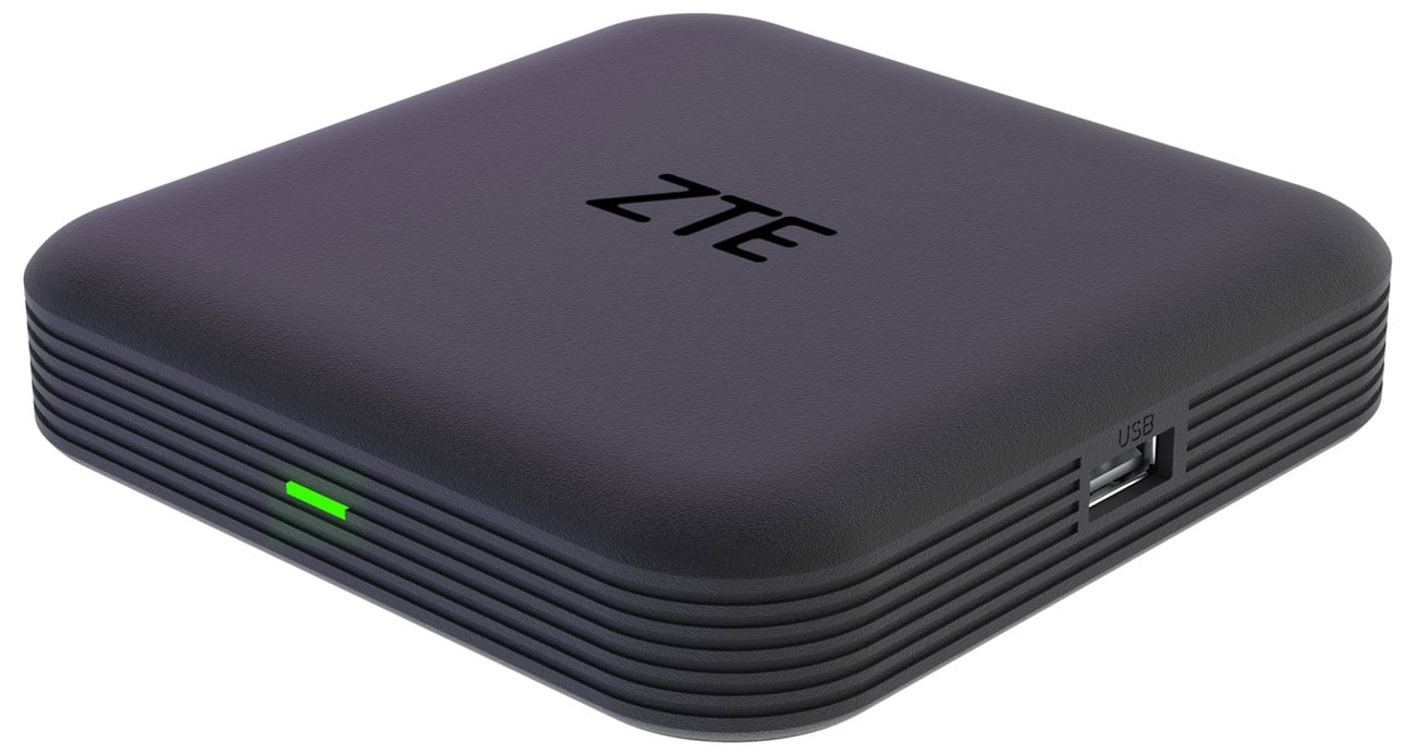 Odtwarzacz multimedialny 4K ZTE Android TV Box - Widok od przodu pod kątem