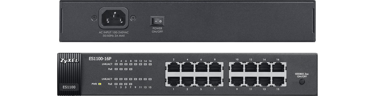Zyxel ES1100-16P Pzzód i tył