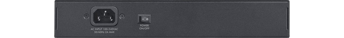 Zyxel ES1100-16P Widok z tyłu, zasilanie