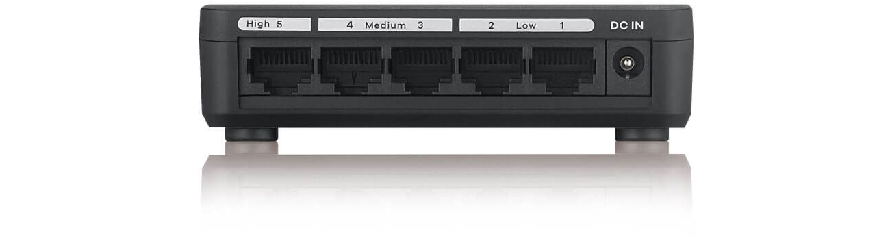 Zyxel 5p GS-105Sv2 Porty