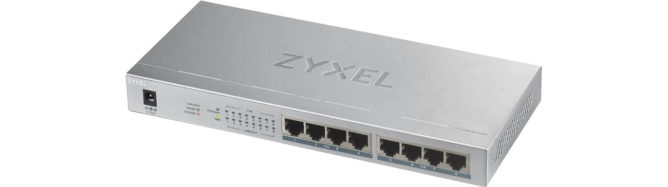 Switch Zyxel 8p GS100-8HP (8x10/100/1000Mbit PoE) GS1008HP-EU0101F