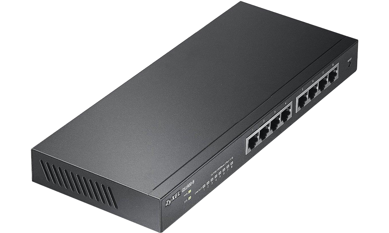 Switch Zyxel 8p GS1900-8-EU0101F widok od góry