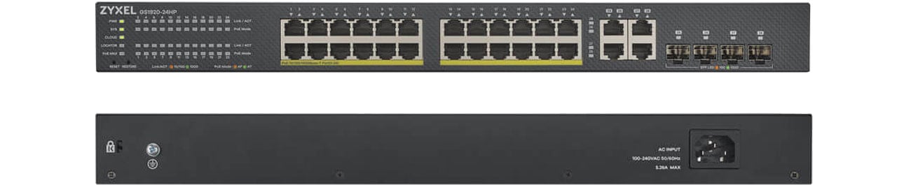 Zyxel GS1920-24HPv2 Przód i tył