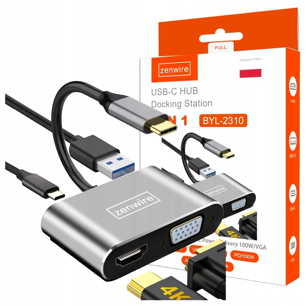 Adapter USB-C Zenwire BYL-2310 4w1