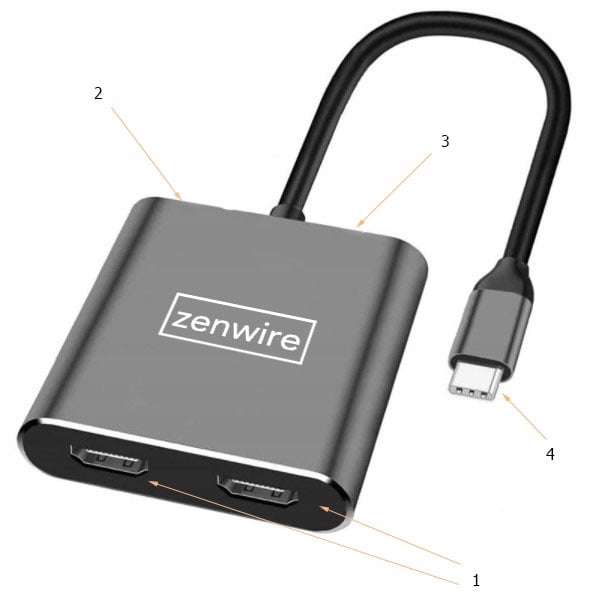 Porty adaptera Zenwire BYL-2309