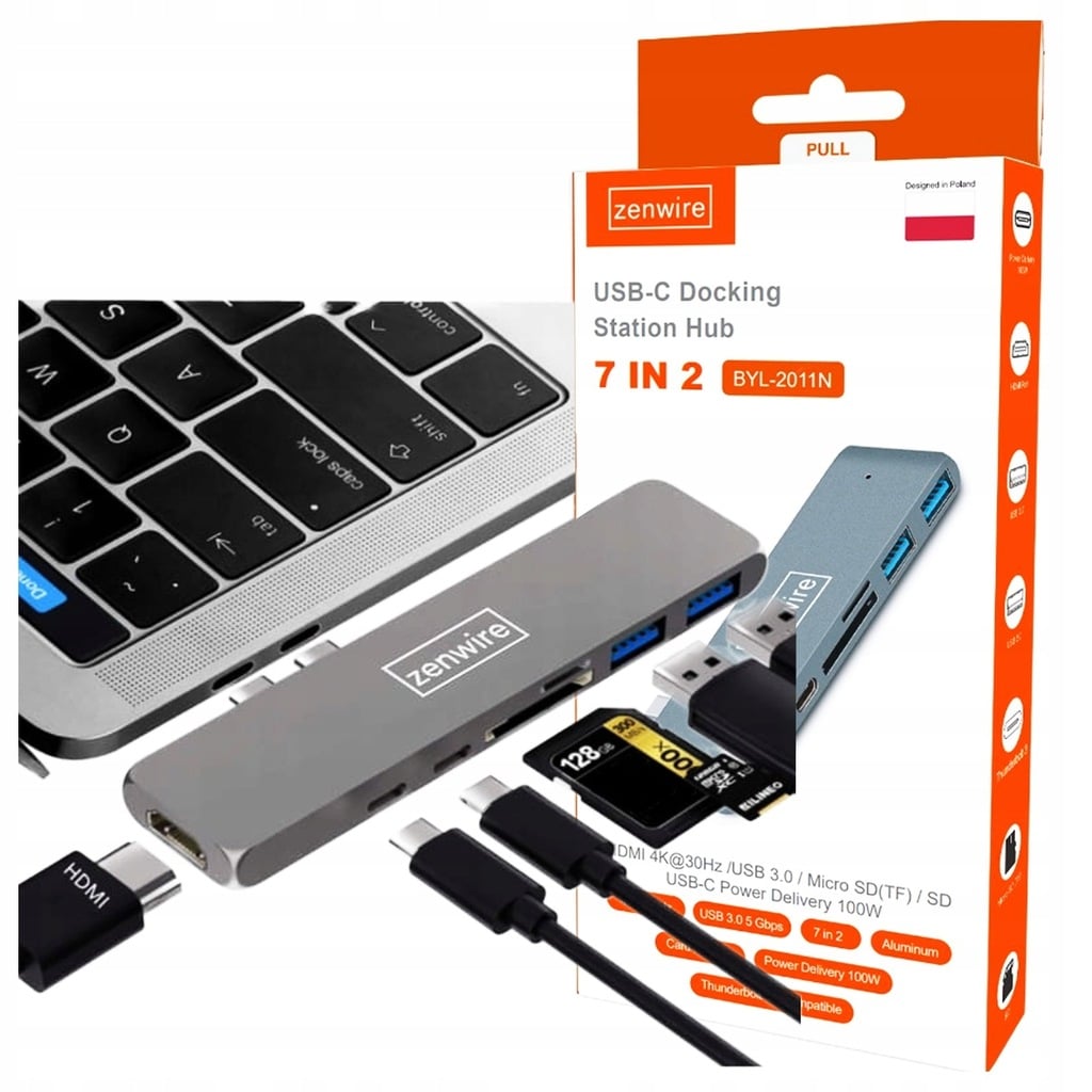 Adapter USB-C Zenwire BYL-2011N 7w1