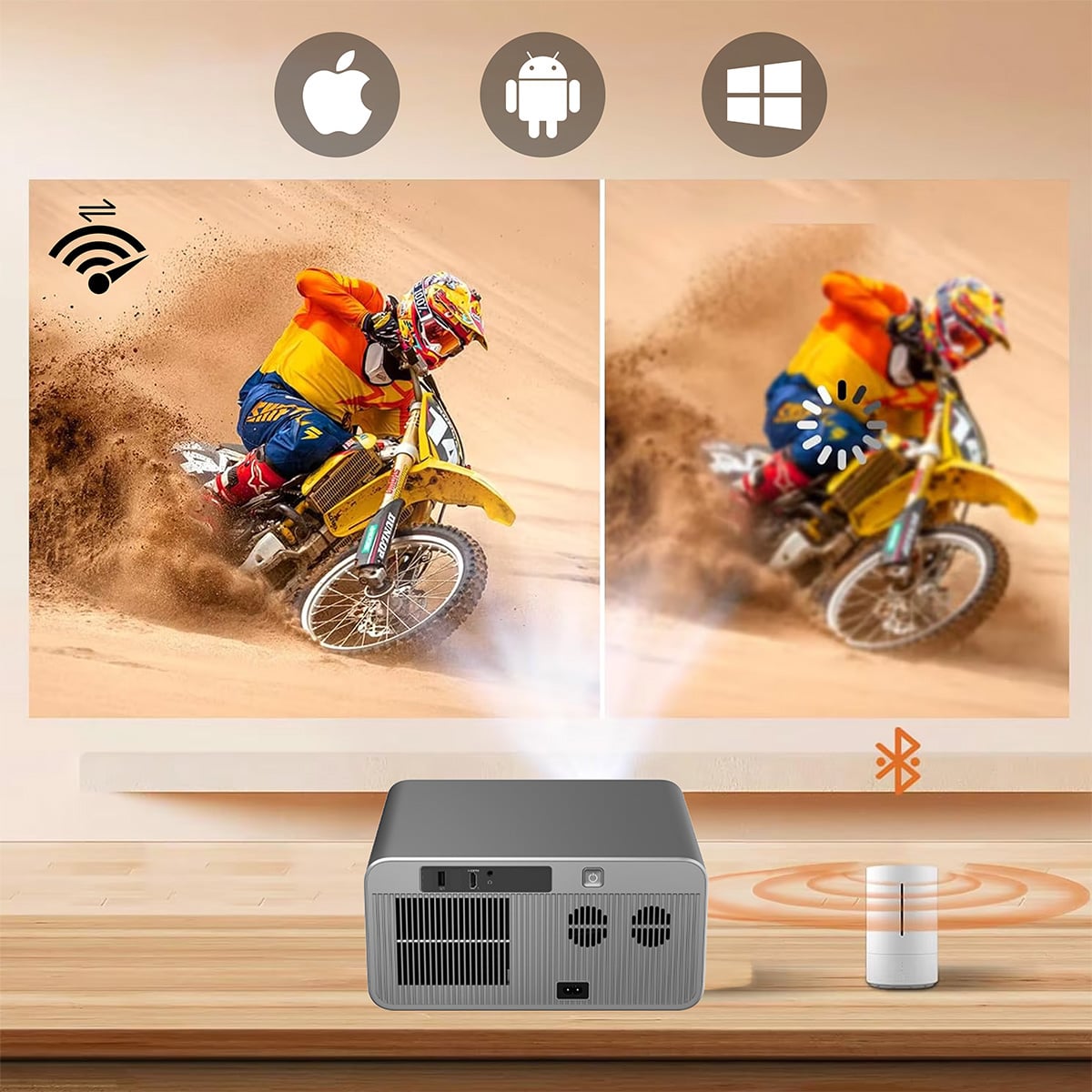 Bluetooth i głośnik stereo w projektorze Zenwire PrimeView G60