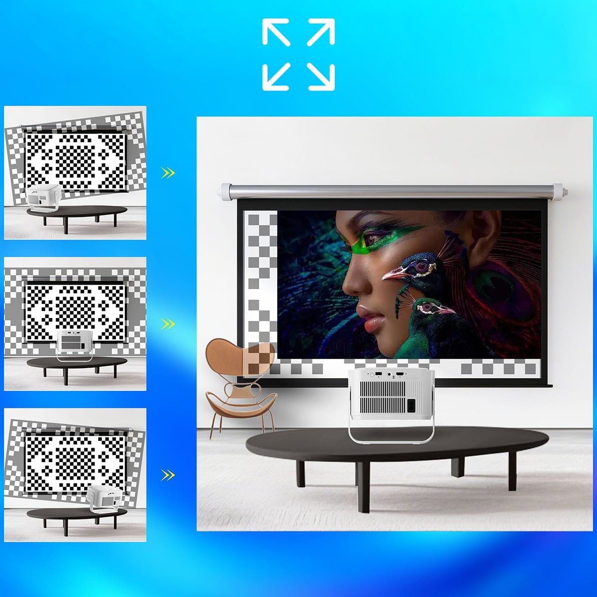 AutoFocus AutoKeystone 4D i AutoFit w projektorze Zenwire PrimeView IMC460 Pro