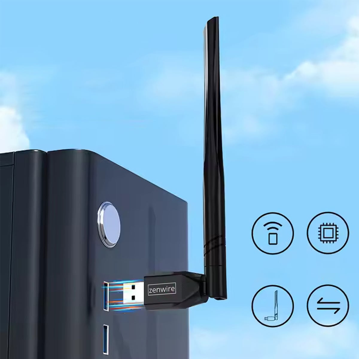 Adapter USB WiFi Zenwire WD-AX301 z anteną