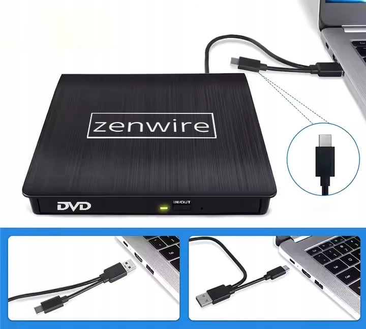 Odtwarzanie płyt CD i DVD Zenwire ECD829-Y