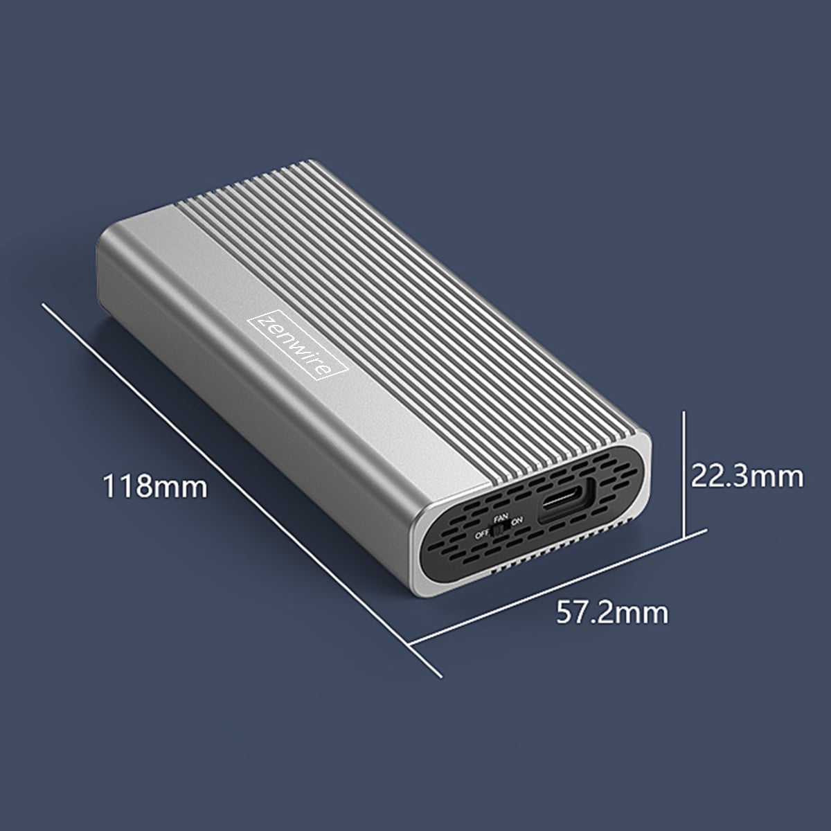 Wymiary Zenwire M280U4C 118 x 57,2 x 22,3 mm