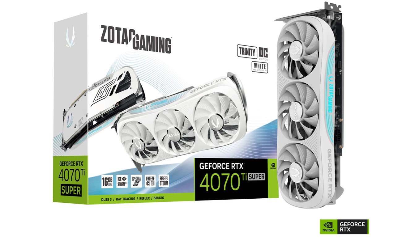 Zotac GeForce RTX 4070 Ti SUPER Trinity OC White Edition 16 ГБ GDDR