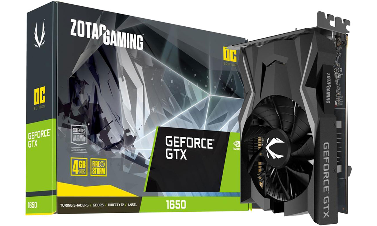 Karta graficzna NVIDIA Zotac GeForce GTX 1650 Gaming OC 4GB GDDR5 ZT-T16500F-10L