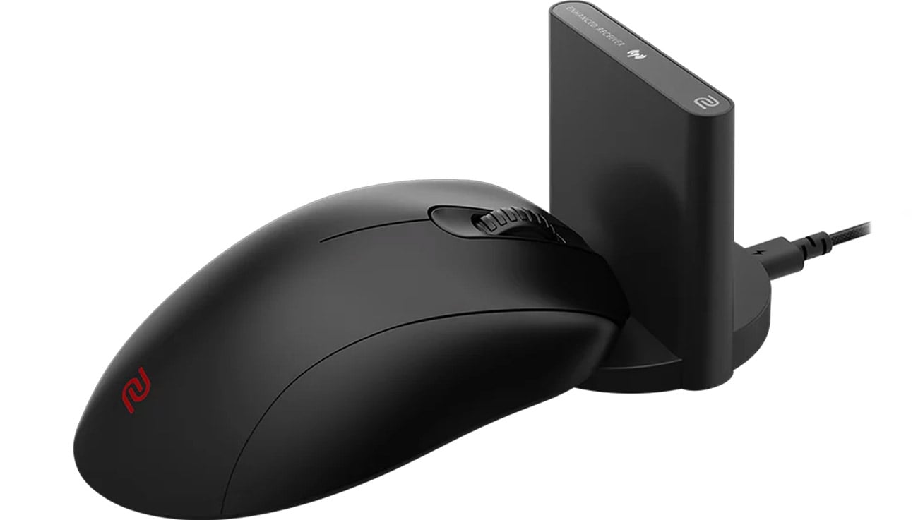 Zowie EC1-CW widok z boku, stacja ładowania i odbiornik