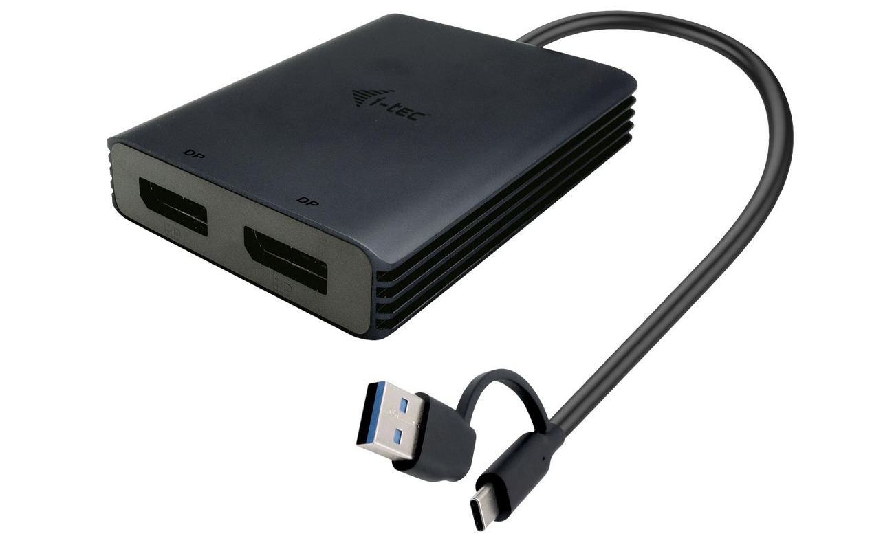 i-tec USB-A/USB-C Dual 4K/60 Hz DisplayPortVideo Adapter