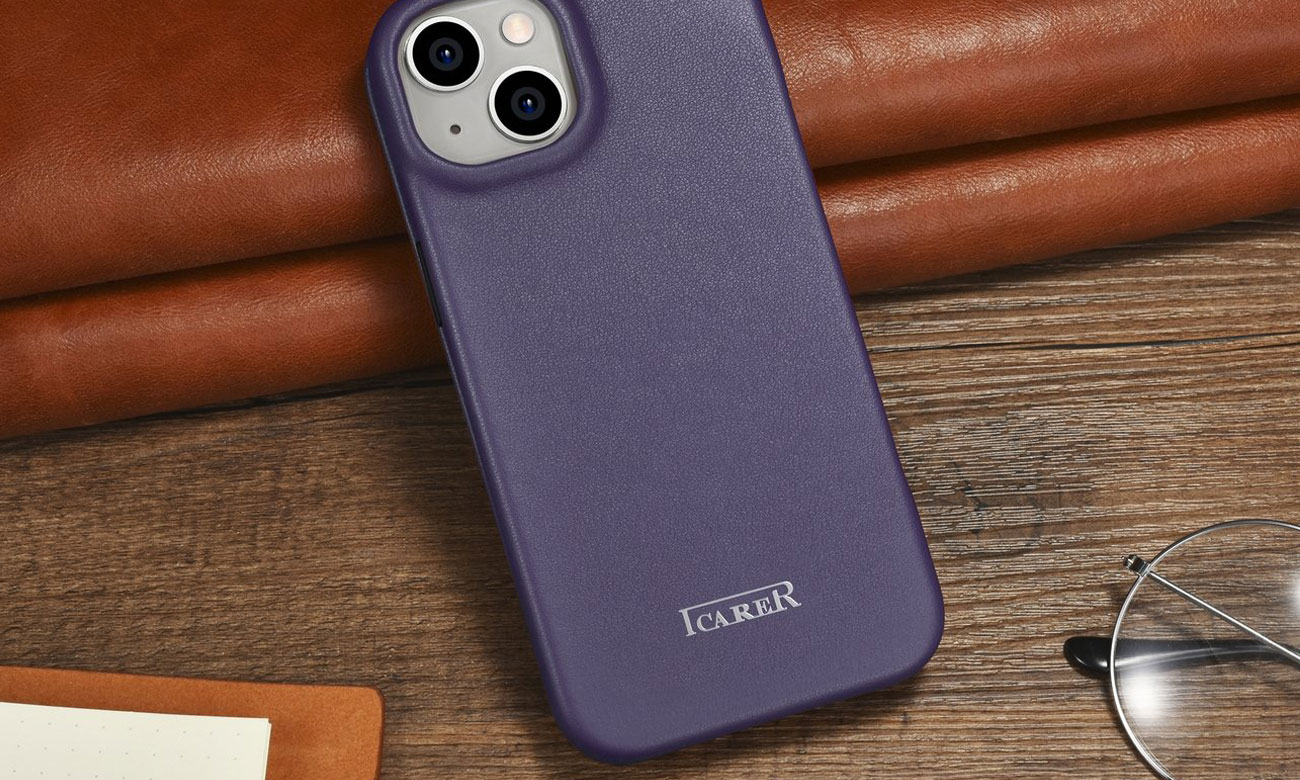 iCarer Premium Leather Folio Case do iPhone 14 Plus