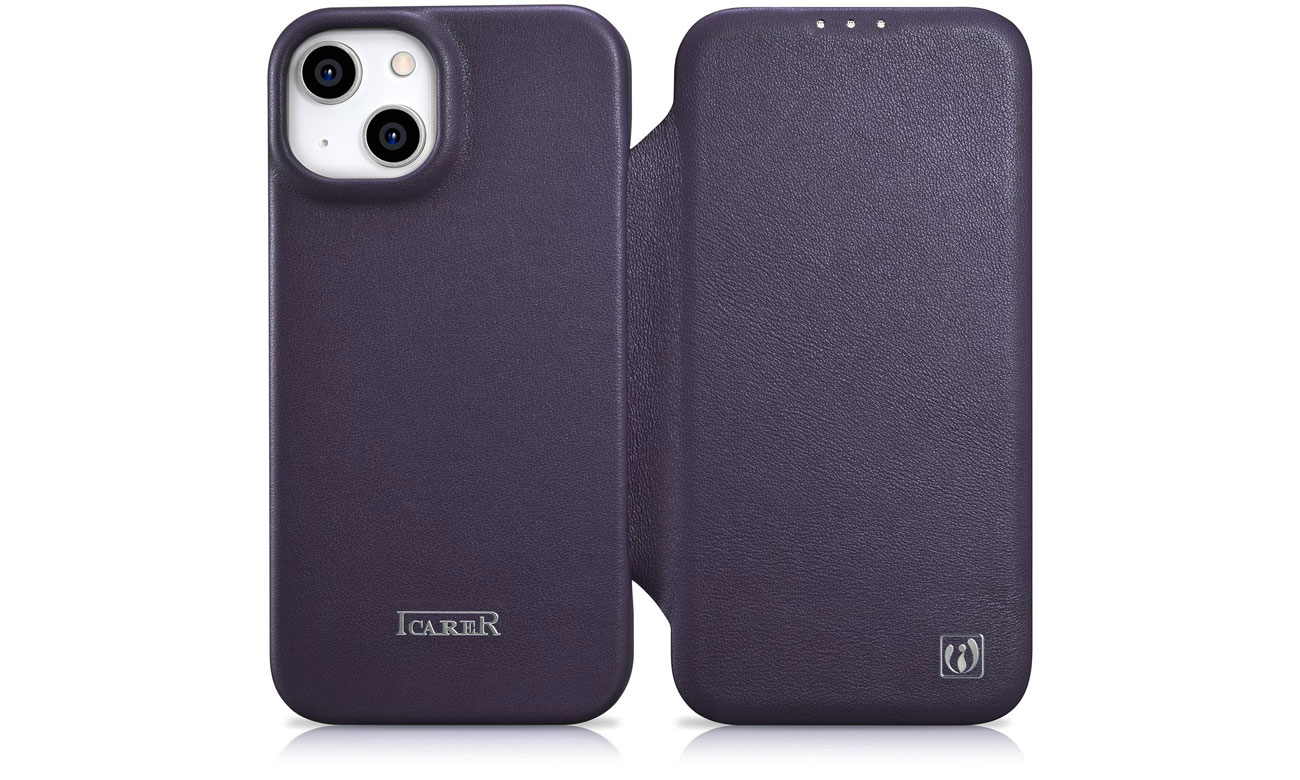 iCarer Premium Leather Folio Case do iPhone 14 Plus