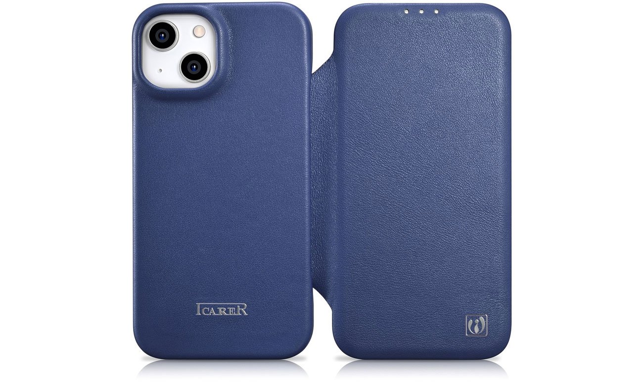 iCarer Premium Leather Folio Case für iPhone 14 Plus