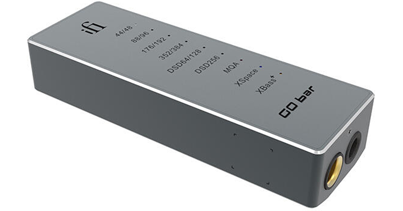 Przenośny wzmacniacz słuchawkowy iFi Audio GO bar USB - Widok od przodu pod kątem