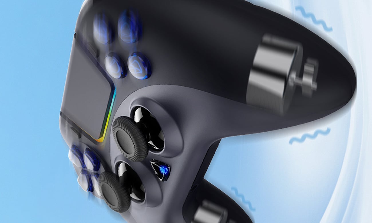 Kontroler bezprzewodowy iPega PG-P4023B do PS4 Czarny - Dwa silniki wibracyjne