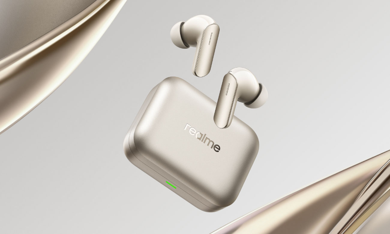 Słuchawki bezprzewodowe realme Buds Air7 Ivory Gold - Grafika z tłem