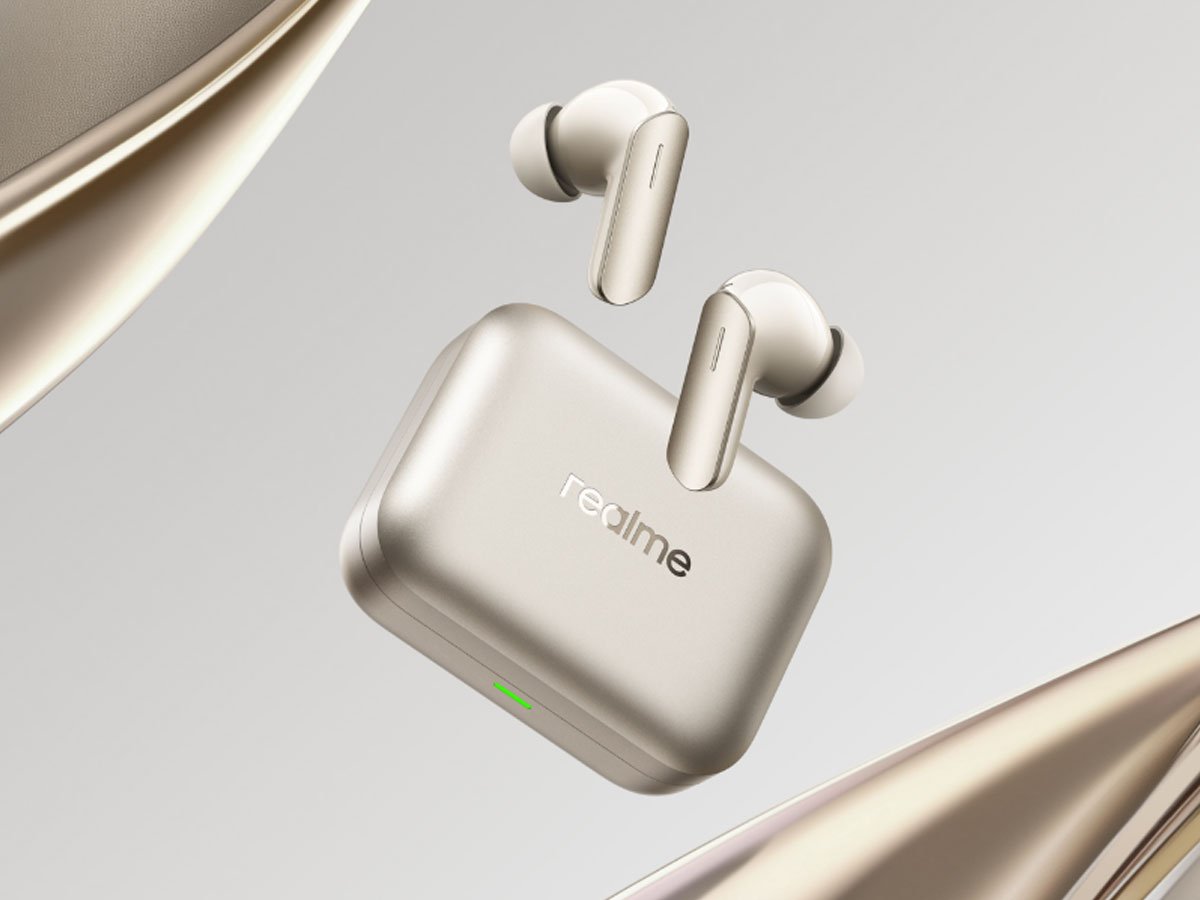 Słuchawki bezprzewodowe realme Buds Air7 Ivory Gold - Grafika z tłem