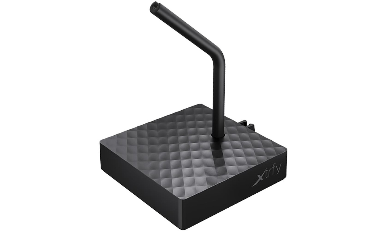 Regulowany uchwyt na kabel myszki Xtrfy B4 Black - Widok od przodu pod kątem