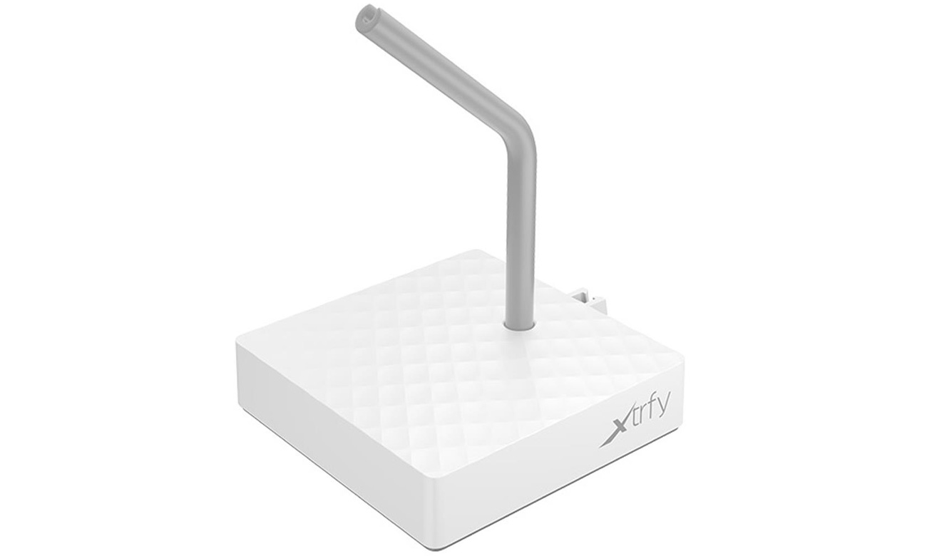 Regulowany uchwyt na kabel myszki Xtrfy B4 White - Widok od przodu pod kątem